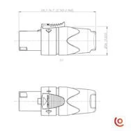 connecteur speakon 2 pôles neutrik nl2fx dessin technique