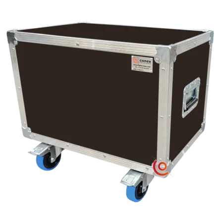 flight case à capot plat 600 x 400 x 400 mm contreplaqué brun