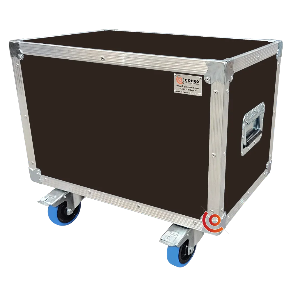 flight case à capot plat 600 x 400 x 400 mm contreplaqué brun