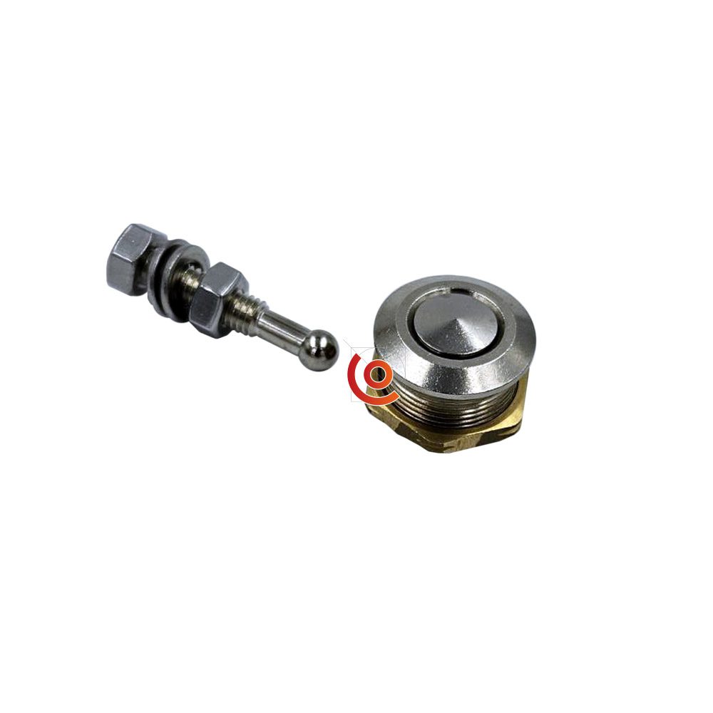 Fermeture bouton poussoir en laiton nickelé