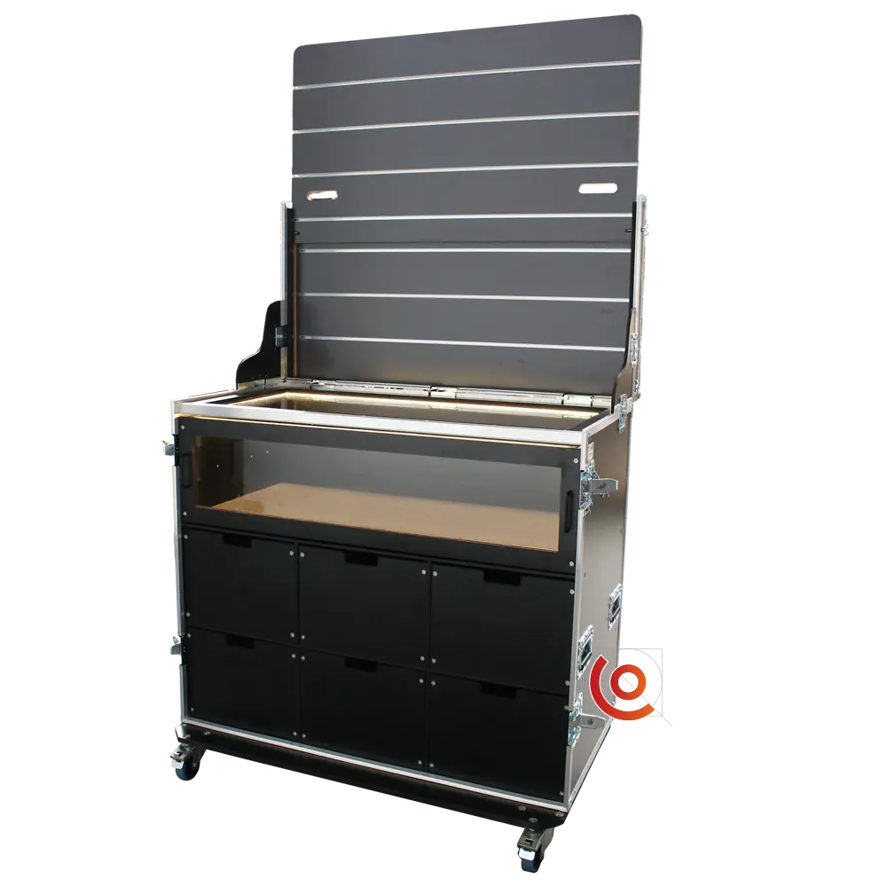 Flight case vitrine motorsport